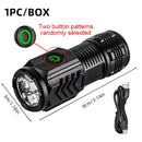 Nova lanterna ultra poderosa 3 núcleo led mini lanterna tática recarregável de alta potência led tocha metal caneta clipe lâmpada mão