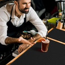 Tapete de Borracha para Bar Barras de Café Tapete de Serviço de Barra de Café Tapete de Secagem de Vidro para Barista Cocktail Bartender Preto