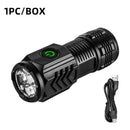 Nova lanterna ultra poderosa 3 núcleo led mini lanterna tática recarregável de alta potência led tocha metal caneta clipe lâmpada mão