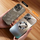 Câmera de vidro luxuosa para magesafe, capa magnética de carga sem fio para iphone 17 16 15 14 13 12 11 pro max air plus, capa à prova de choque