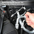 46 pçs ferramentas da família 1/4 conjunto kits de ferramentas mecânicas para reparação automóvel hous com soquetes métricos hex bit soquete conjunto polegada chave catraca