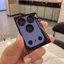 1PC Película Protetora Fosca para iPhone 17 Pro Max iPhone 17 Pro 17 Cobertura Total Protetor de Lente de Câmera Ultrafino com Estrutura Metálica Anti-Queda