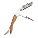 Sacaco-rolhas para garçadores profissionais, chave de vinho com aperto ergonômico de madeira, abridor de garrafas de cerveja e cortador de folhas