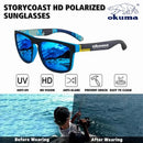 Óculos de sol polarizados Okuma UV400 para homens e mulheres ao ar livre caça, pesca, bicicletas de condução, caixa opcional de óculos de sol